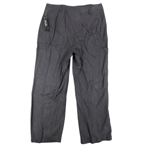 AGB Women’s Black Linen Blend Cargo Pants – Size 10 – New With Tags