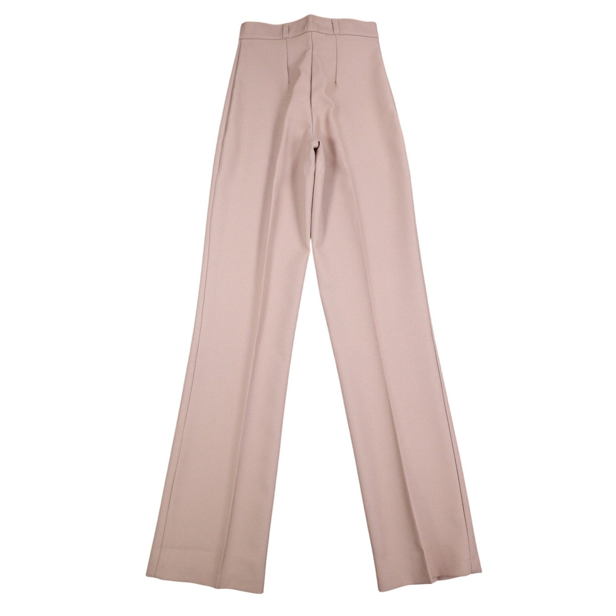 Vintage 1970s High Rise Tan Beige Double Knit Trousers New With Tags Size 9-10