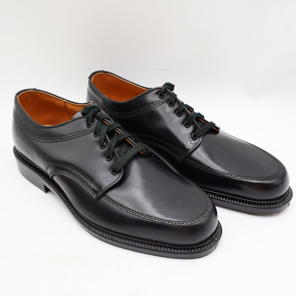 Vintage Sandy McGee Black Leather Moc Toe Derby Shoes Men’s 10 USA Made Deadstock