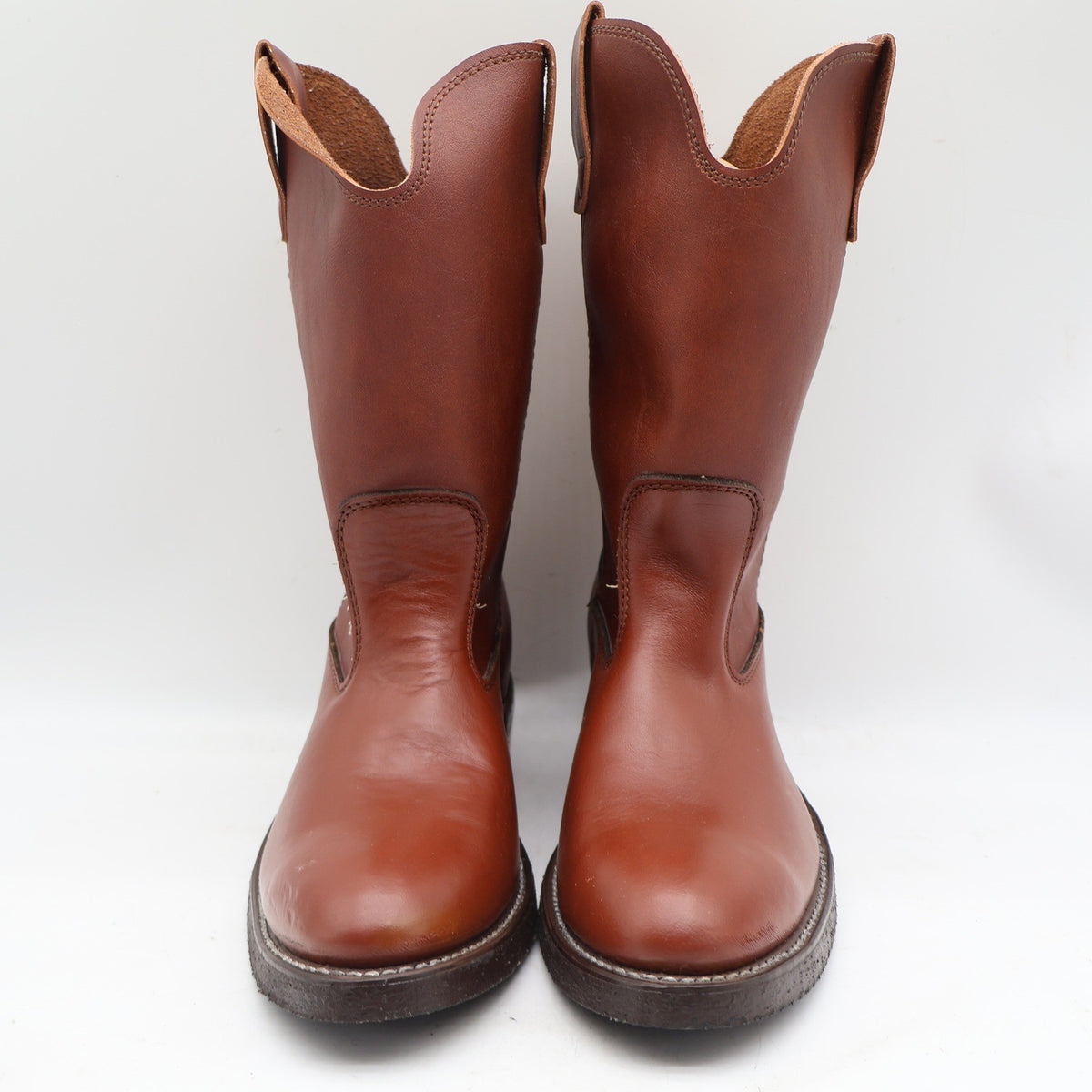 Vintage Cedar Crest Brown Leather Pecos Pull-On Boots Men’s 9D USA Made Deadstock