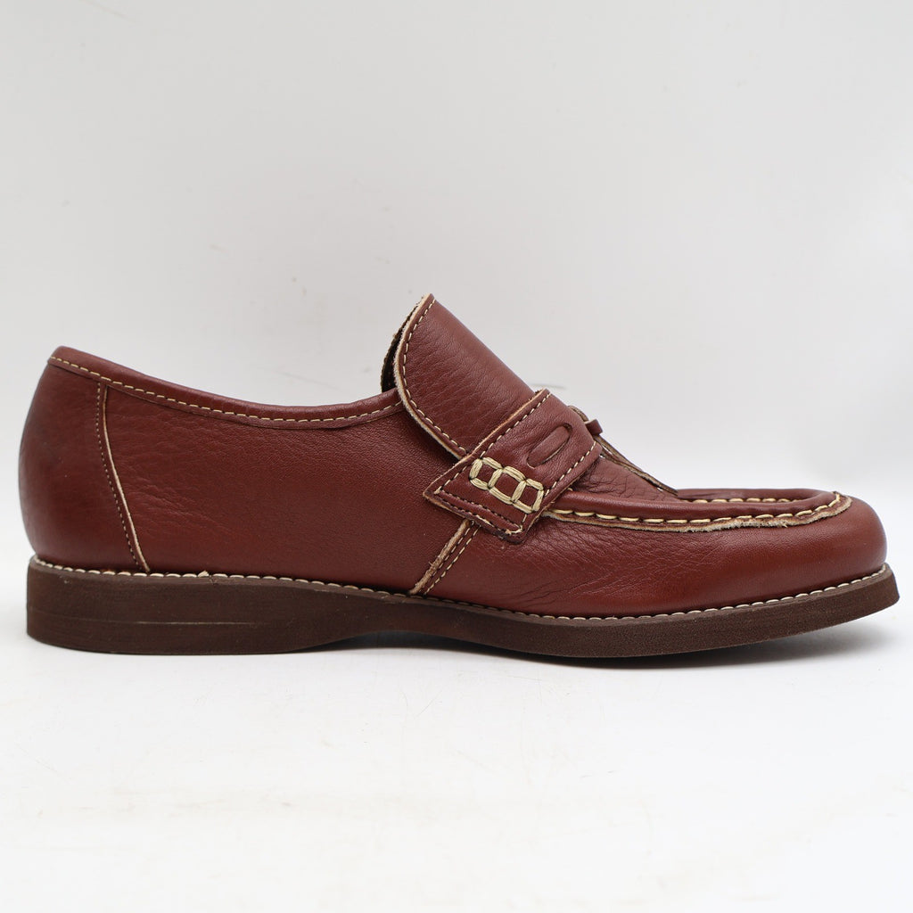 Vintage 1970s Wrangler Brown Leather Tassel Moc Toe Loafers Men’s 7.5M Deadstock