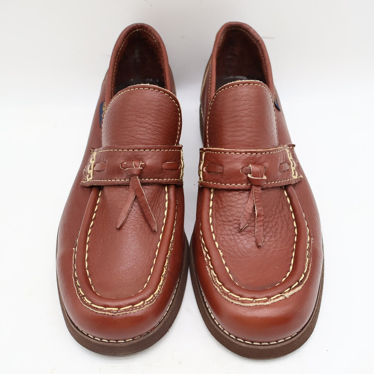 Vintage 1970s Wrangler Brown Leather Tassel Moc Toe Loafers Men’s 7.5M Deadstock