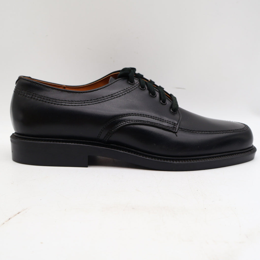 Vintage Sandy McGee Black Leather Moc Toe Derby Shoes Men’s 10 USA Made Deadstock