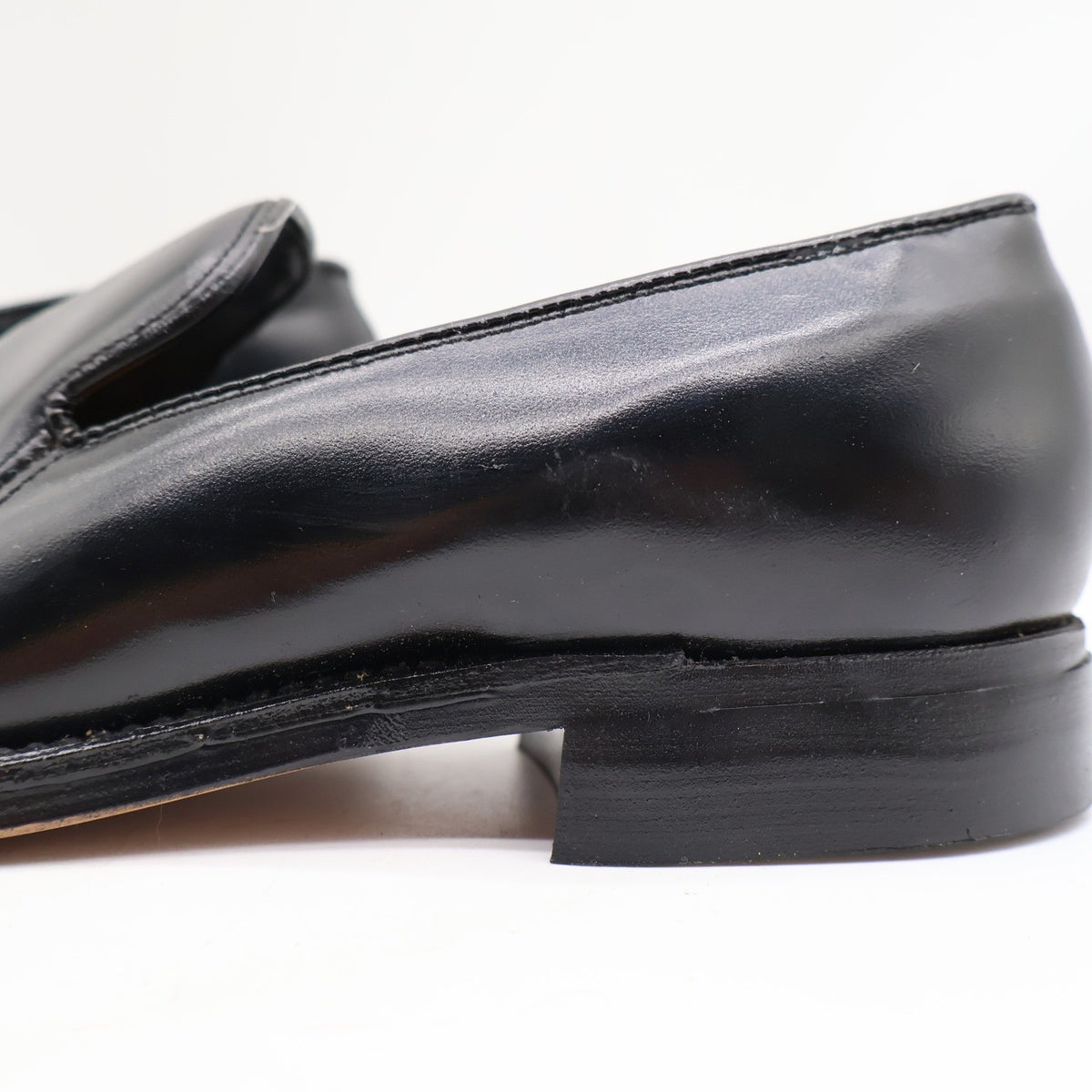 Vintage Cedar Crest Black Leather Moc Toe Loafers Men’s 7D USA Deadstock