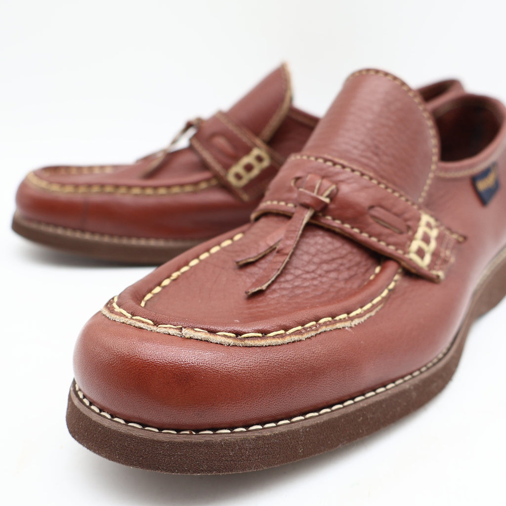 Vintage 1970s Wrangler Brown Leather Tassel Moc Toe Loafers Men’s 7.5M Deadstock