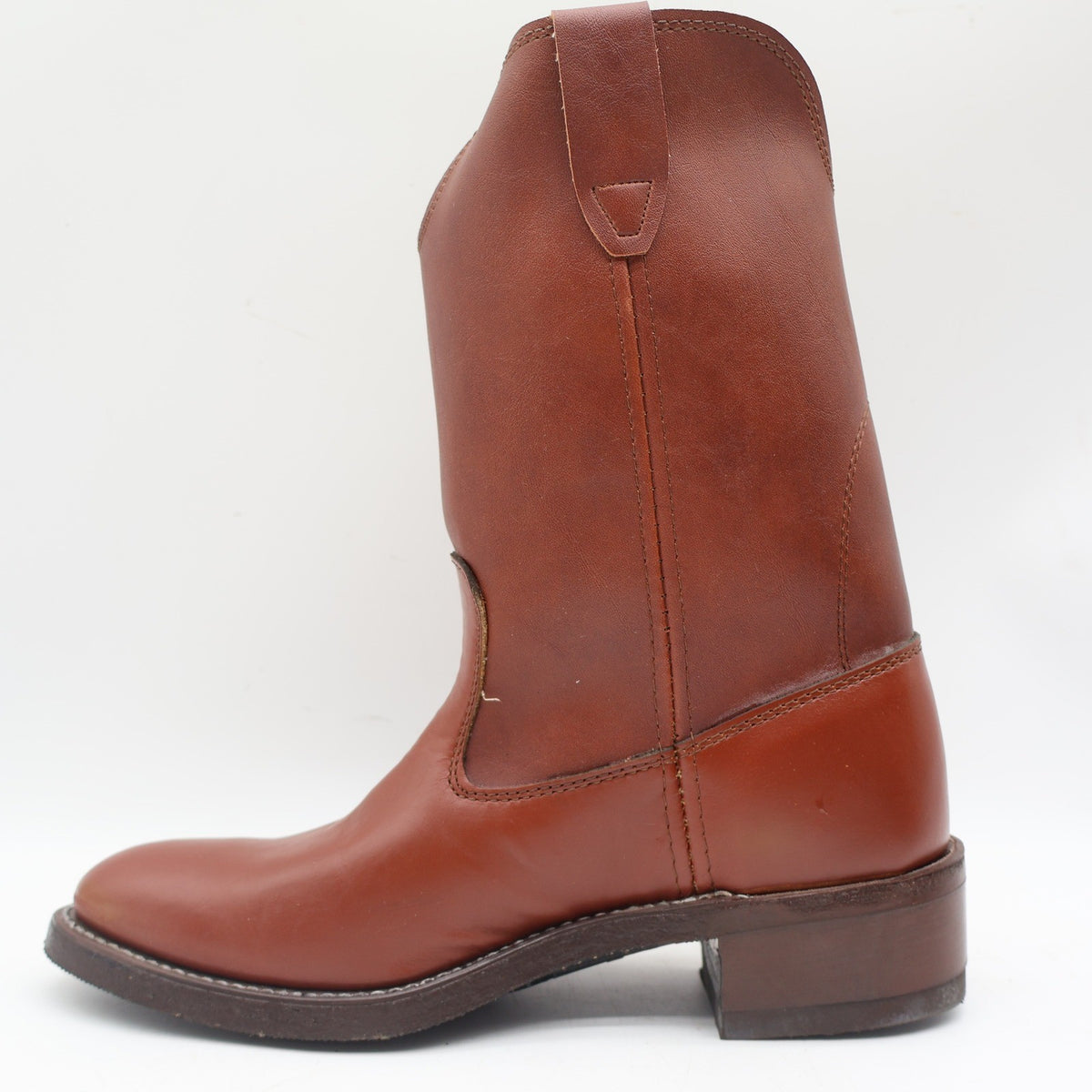 Vintage Cedar Crest Brown Leather Pecos Pull-On Boots Men’s 9D USA Made Deadstock