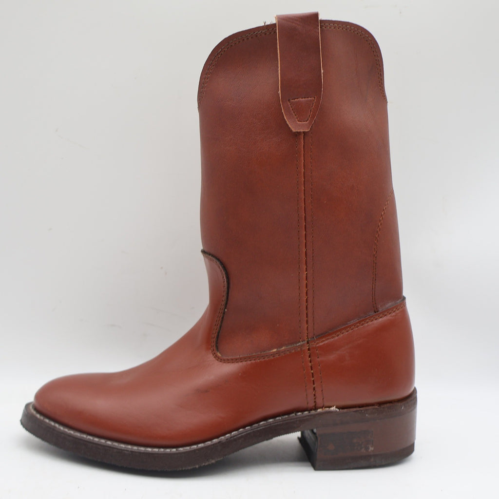 Vintage Cedar Crest Brown Leather Pecos Pull-On Boots Men’s 9D USA Made Deadstock