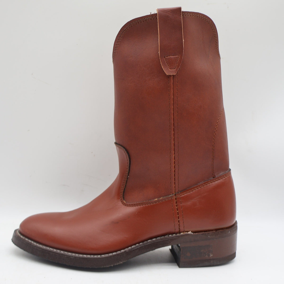 Vintage Cedar Crest Brown Leather Pecos Pull-On Boots Men’s 9D USA Made Deadstock
