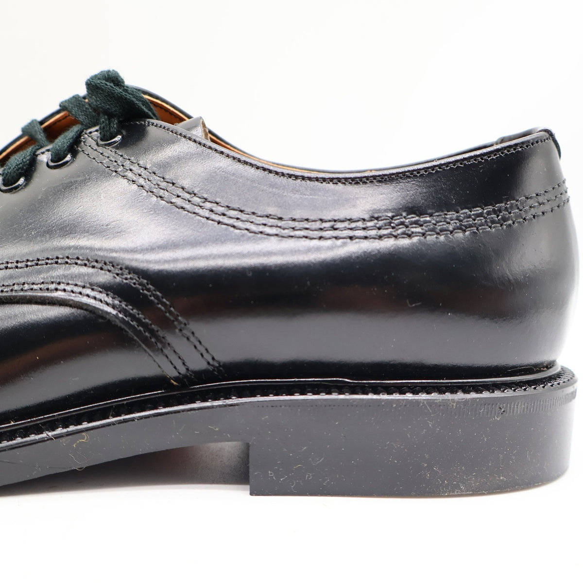 Vintage Sandy McGee Black Leather Moc Toe Derby Shoes Men’s 10 USA Made Deadstock