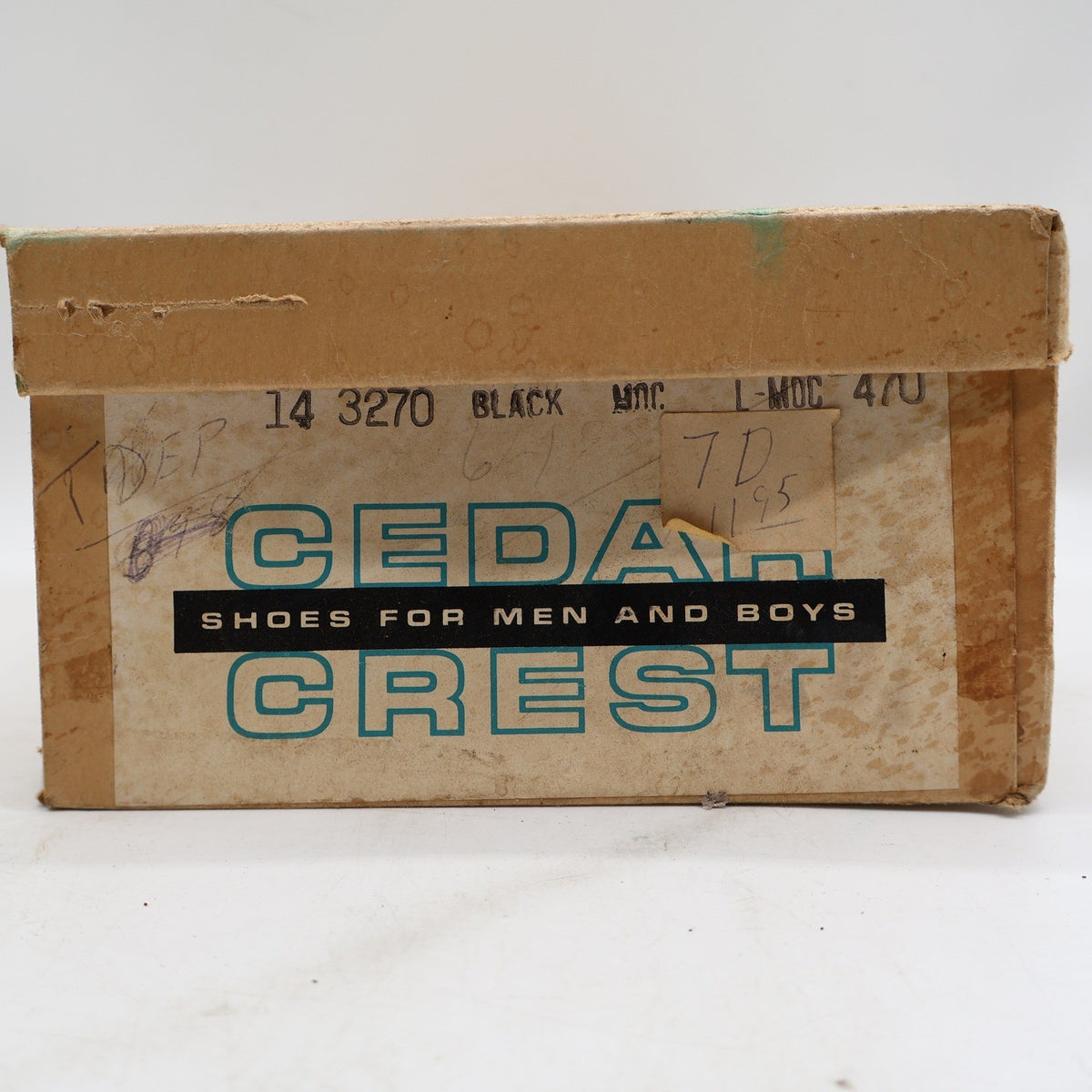 Vintage Cedar Crest Black Leather Moc Toe Loafers Men’s 7D USA Deadstock