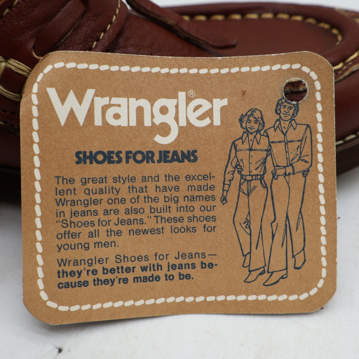 Vintage 1970s Wrangler Brown Leather Tassel Moc Toe Loafers Men’s 7.5M Deadstock