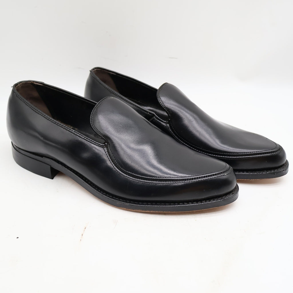 Vintage Cedar Crest Black Leather Moc Toe Loafers Men’s 7D USA Deadstock