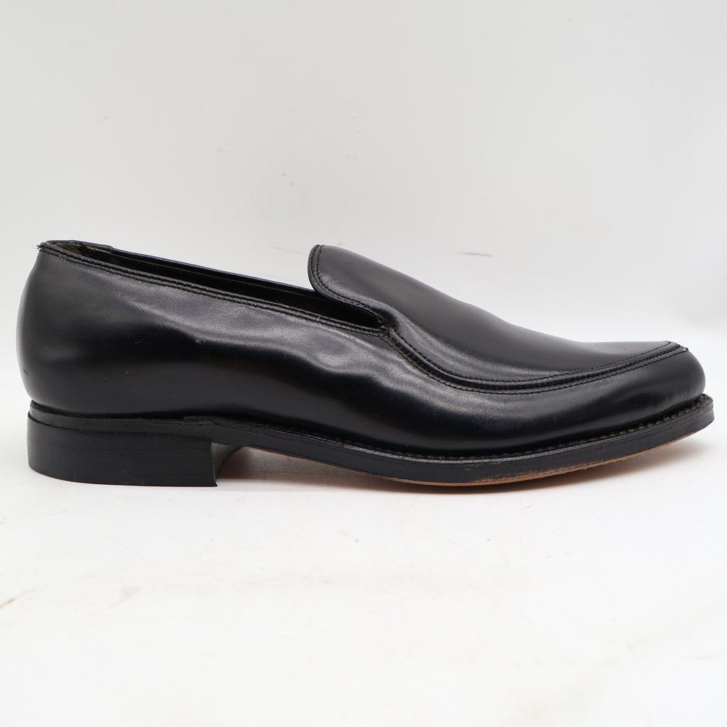 Vintage Cedar Crest Black Leather Moc Toe Loafers Men’s 7D USA Deadstock