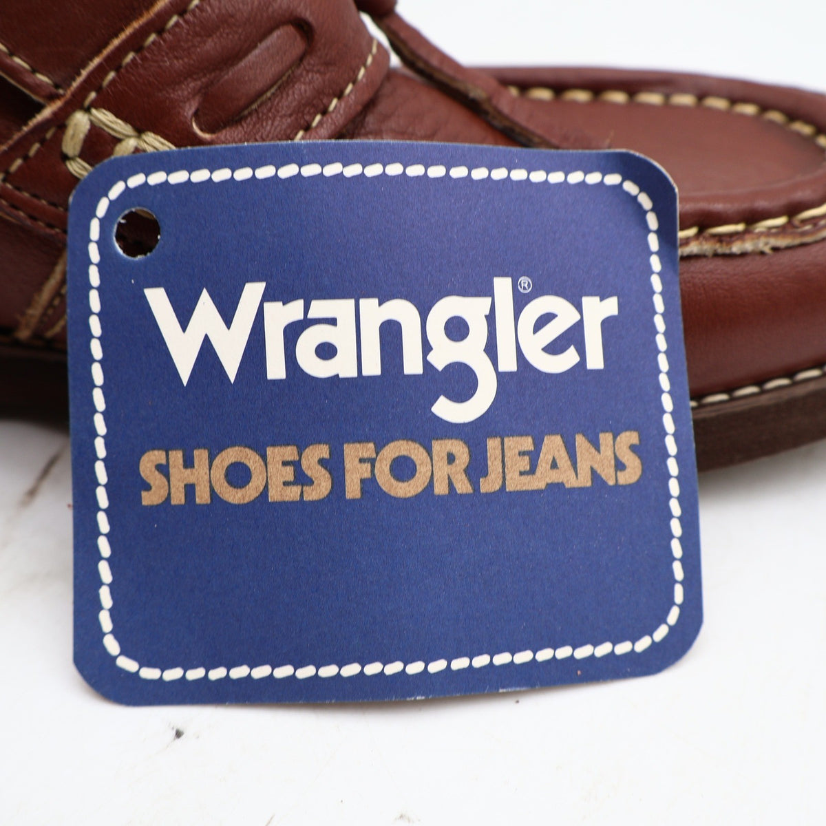 Vintage 1970s Wrangler Brown Leather Tassel Moc Toe Loafers Men’s 7.5M Deadstock