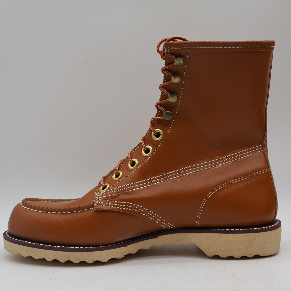 Vintage Cedar Crest Brown Tan Moc Toe Wedge Sole Work Boots Men’s 11M Deadstock
