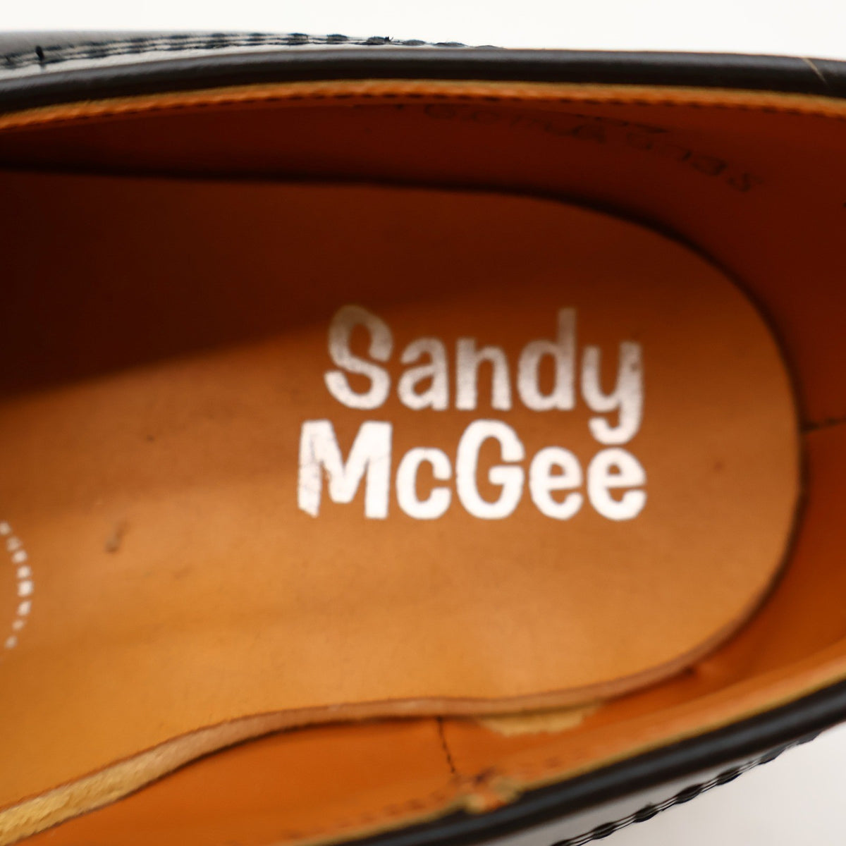 Vintage Sandy McGee Black Leather Moc Toe Derby Shoes Men’s 10 USA Made Deadstock