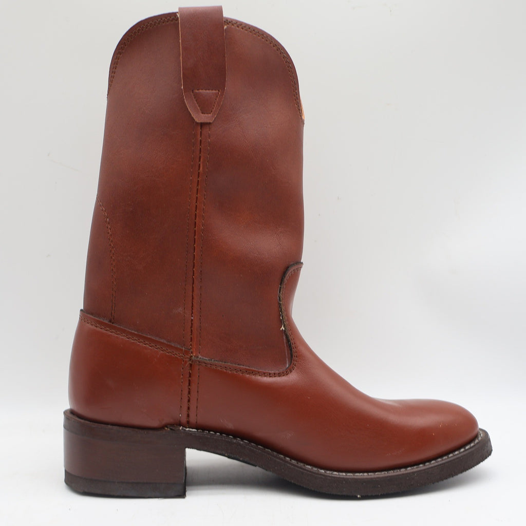 Vintage Cedar Crest Brown Leather Pecos Pull-On Boots Men’s 9D USA Made Deadstock