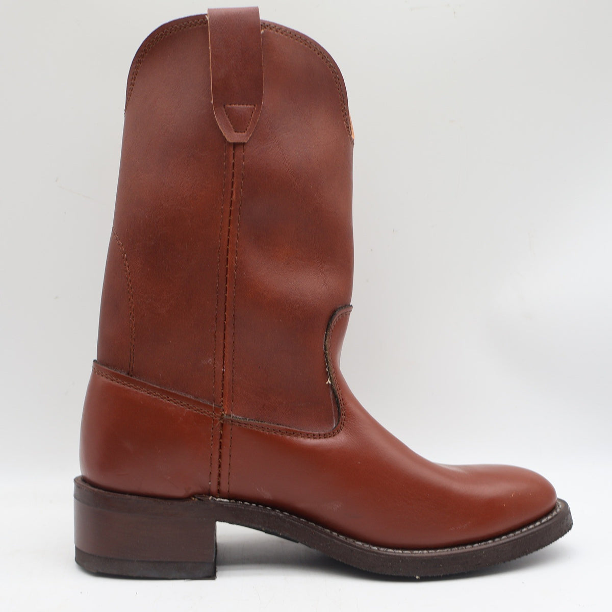 Vintage Cedar Crest Brown Leather Pecos Pull-On Boots Men’s 9D USA Made Deadstock