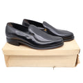 Vintage Cedar Crest Black Leather Moc Toe Loafers Men’s 7D USA Deadstock