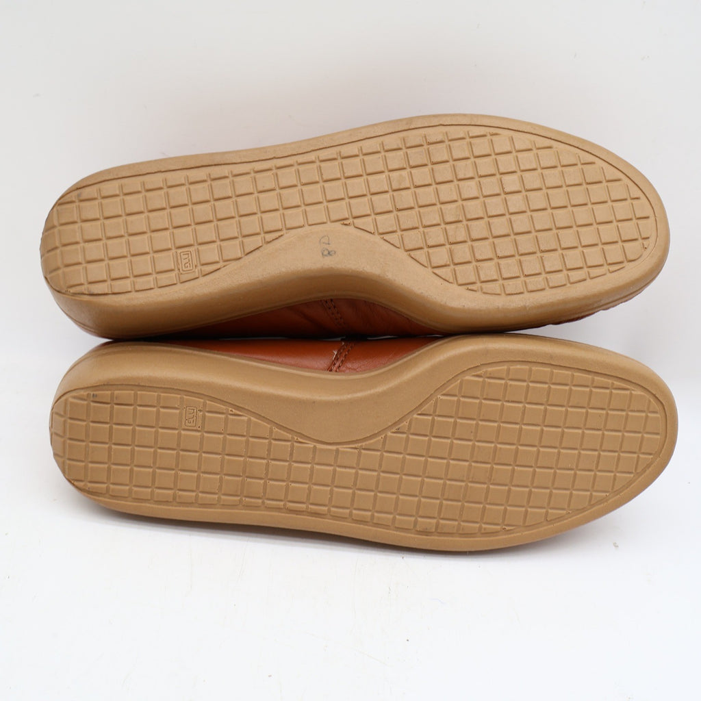 Vintage 1980s Wayfarer Cognac Leather Wedge Sole Penny Loafers Men’s 8D Deadstock