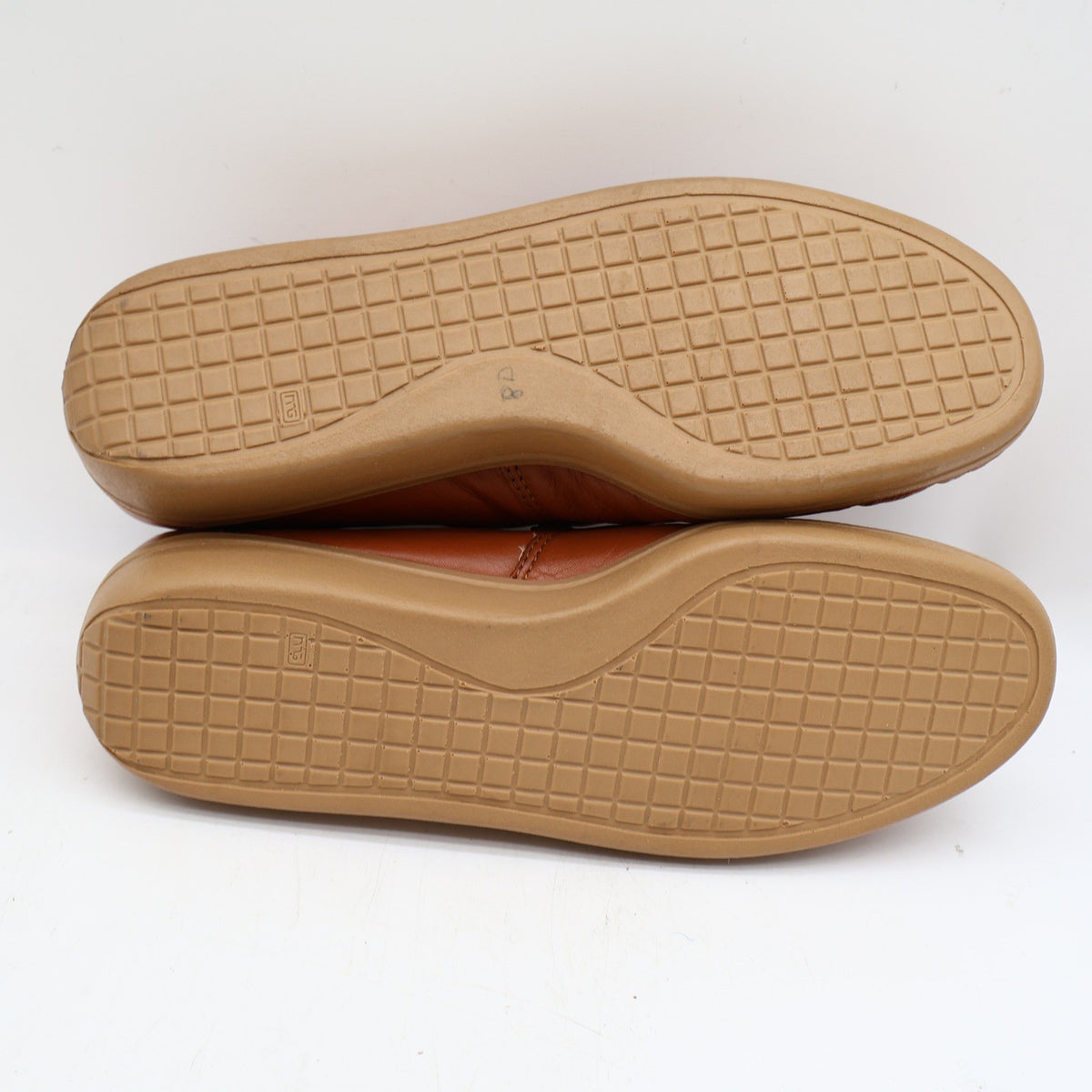 Vintage 1980s Wayfarer Cognac Leather Wedge Sole Penny Loafers Men’s 8D Deadstock