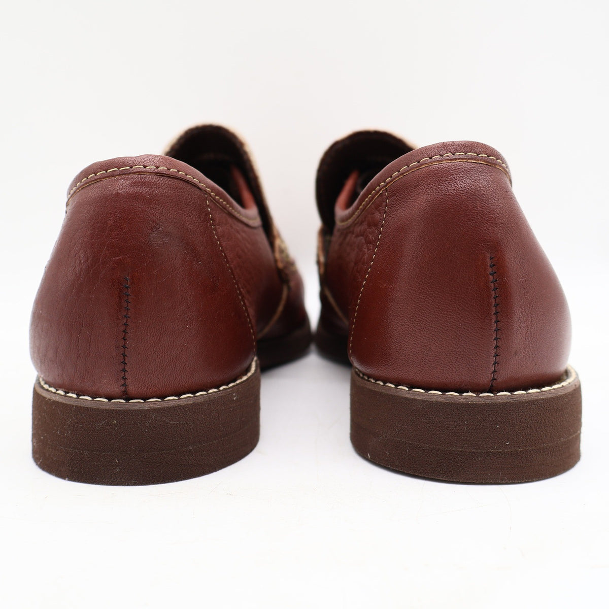 Vintage 1970s Wrangler Brown Leather Tassel Moc Toe Loafers Men’s 7.5M Deadstock