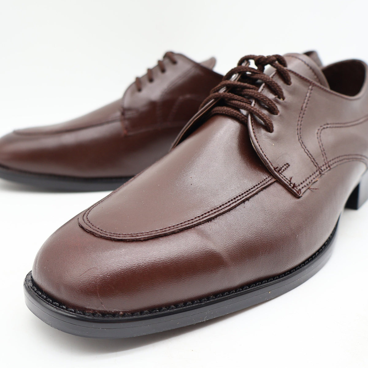 Vintage Barclay Brown Leather Apron Toe Oxford Derby Shoes Men’s 9D Deadstock