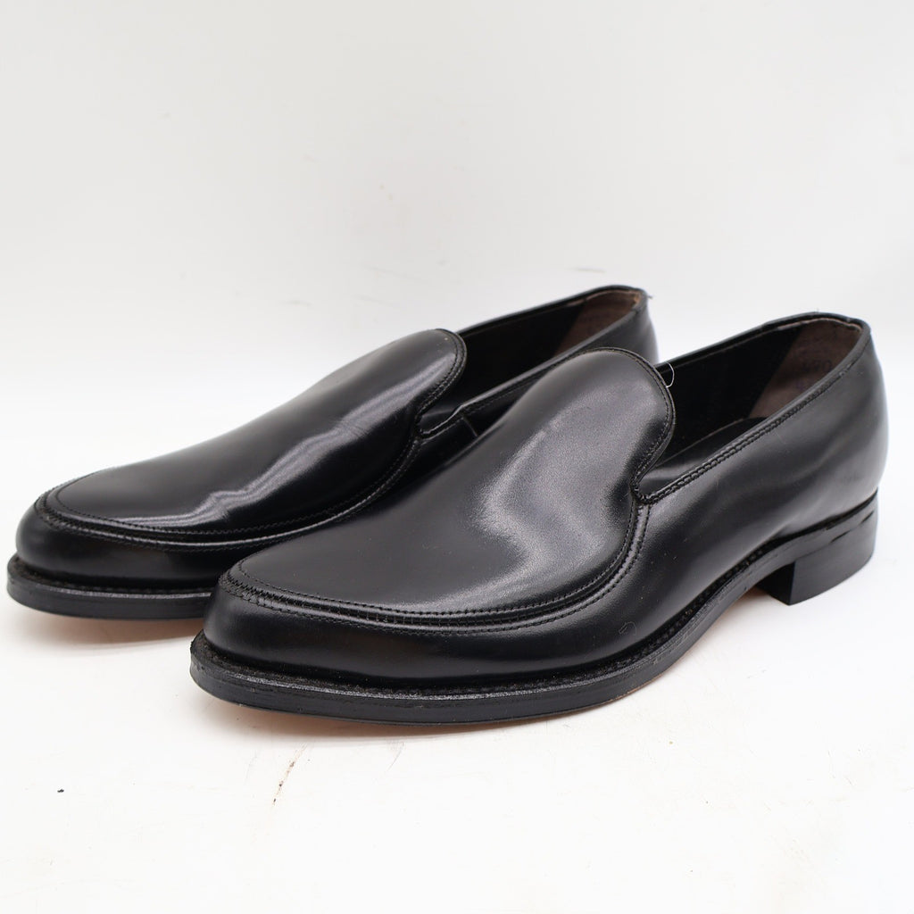 Vintage Cedar Crest Black Leather Moc Toe Loafers Men’s 7D USA Deadstock