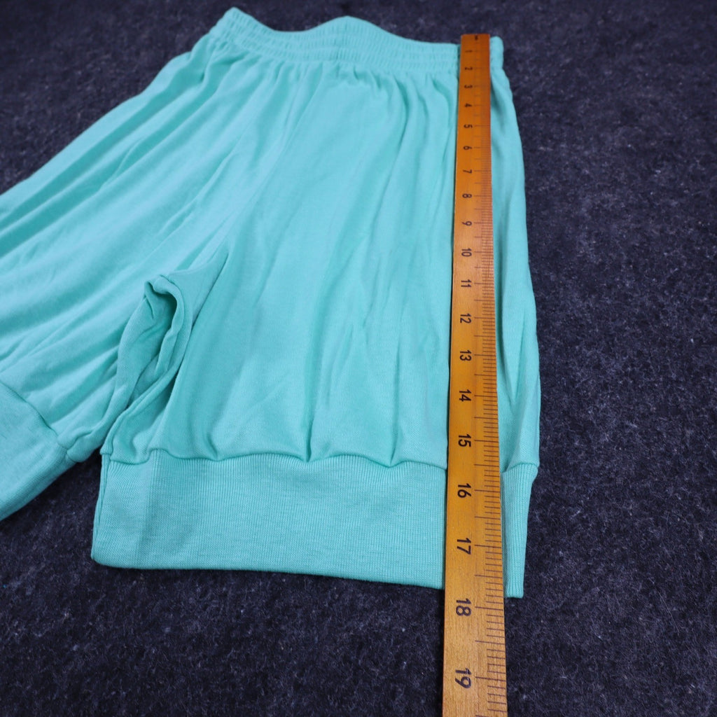 Vintage Silhouettes by Kathy Aqua Green Knit Shorts – Women’s Small – Made in USA