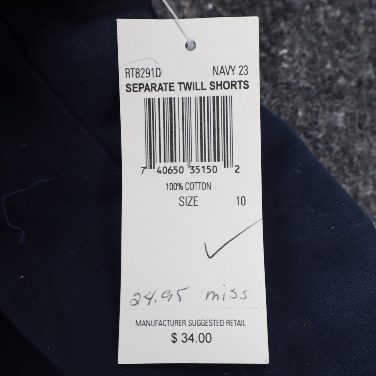 Vintage Rafaella Navy Blue Pleated Belted Cotton Twill Shorts Women’s Size 10 NWT