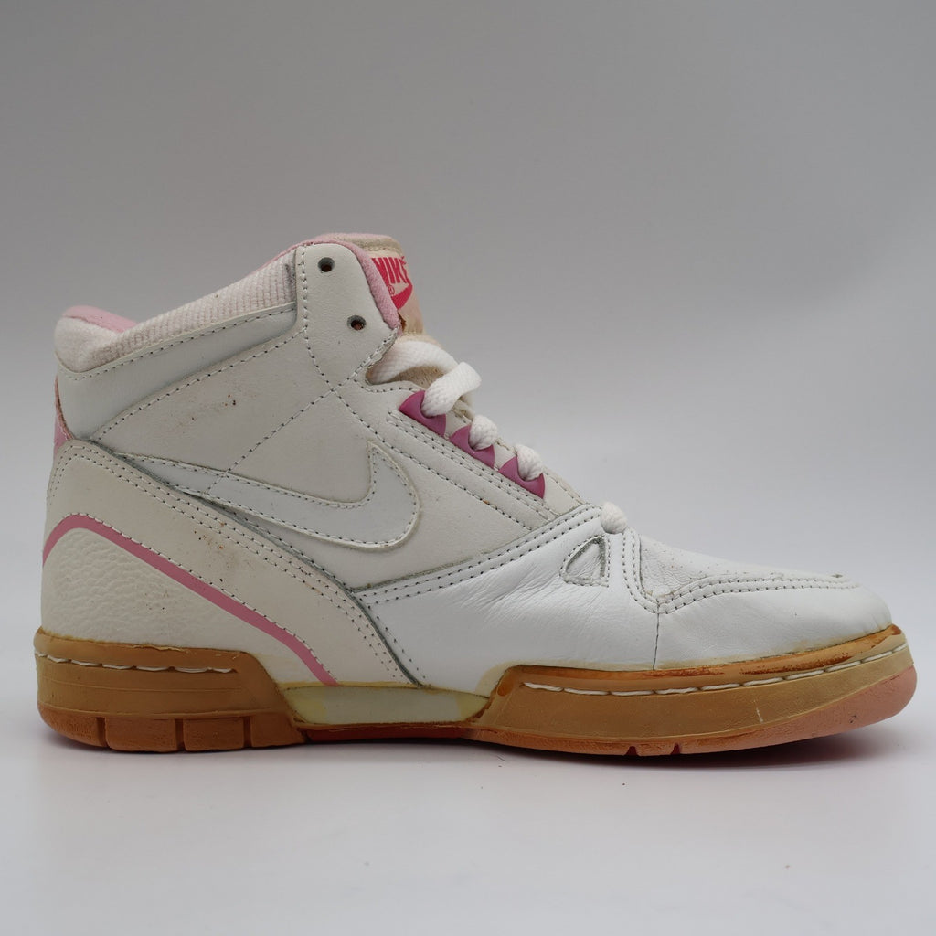 Nike Kiara II High Womens 6.5 Vintage 80s Deadstock White Shy Pink Leather Sneakers