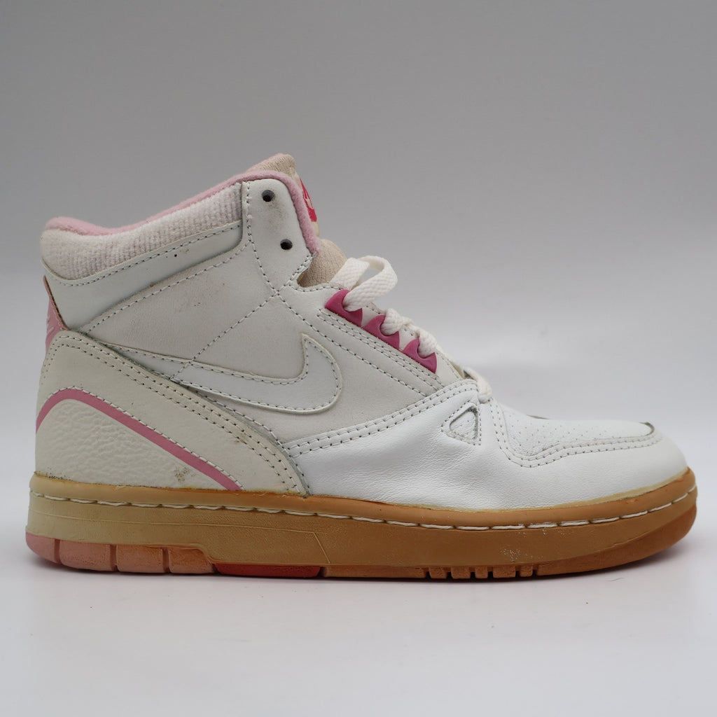 Nike Kiara II High Womens 6.5 Vintage 80s Deadstock White Shy Pink Leather Sneakers