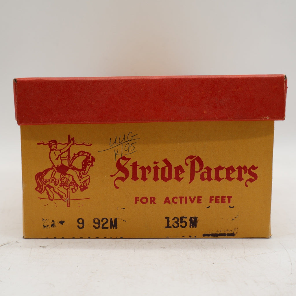 Stride Pacers T-Strap Mary Jane Heels Youth 9.5M Rust Orange Suede 1970s USA Deadstock 135M – photo 17 of 18