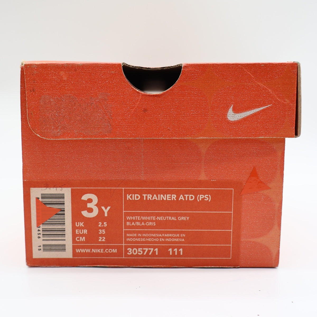 Nike Kid Trainer ATD PS Kids 3Y Vintage 2002 Deadstock White Leather Sneakers