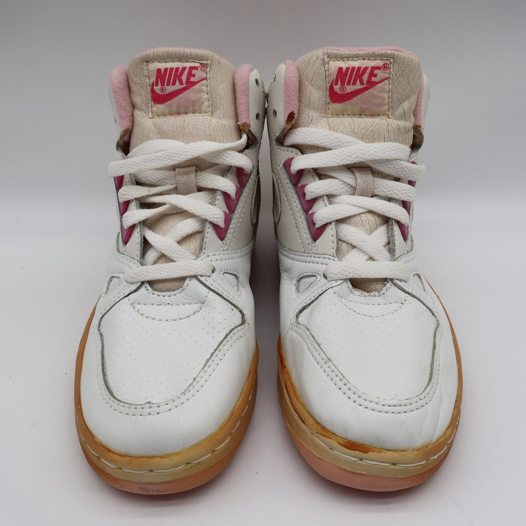 Nike Kiara II High Womens 6.5 Vintage 80s Deadstock White Shy Pink Leather Sneakers