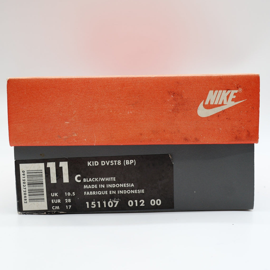 Nike Kid DVST8 BP Kids 11C Vintage 1995 Deadstock Black White Basketball Shoes