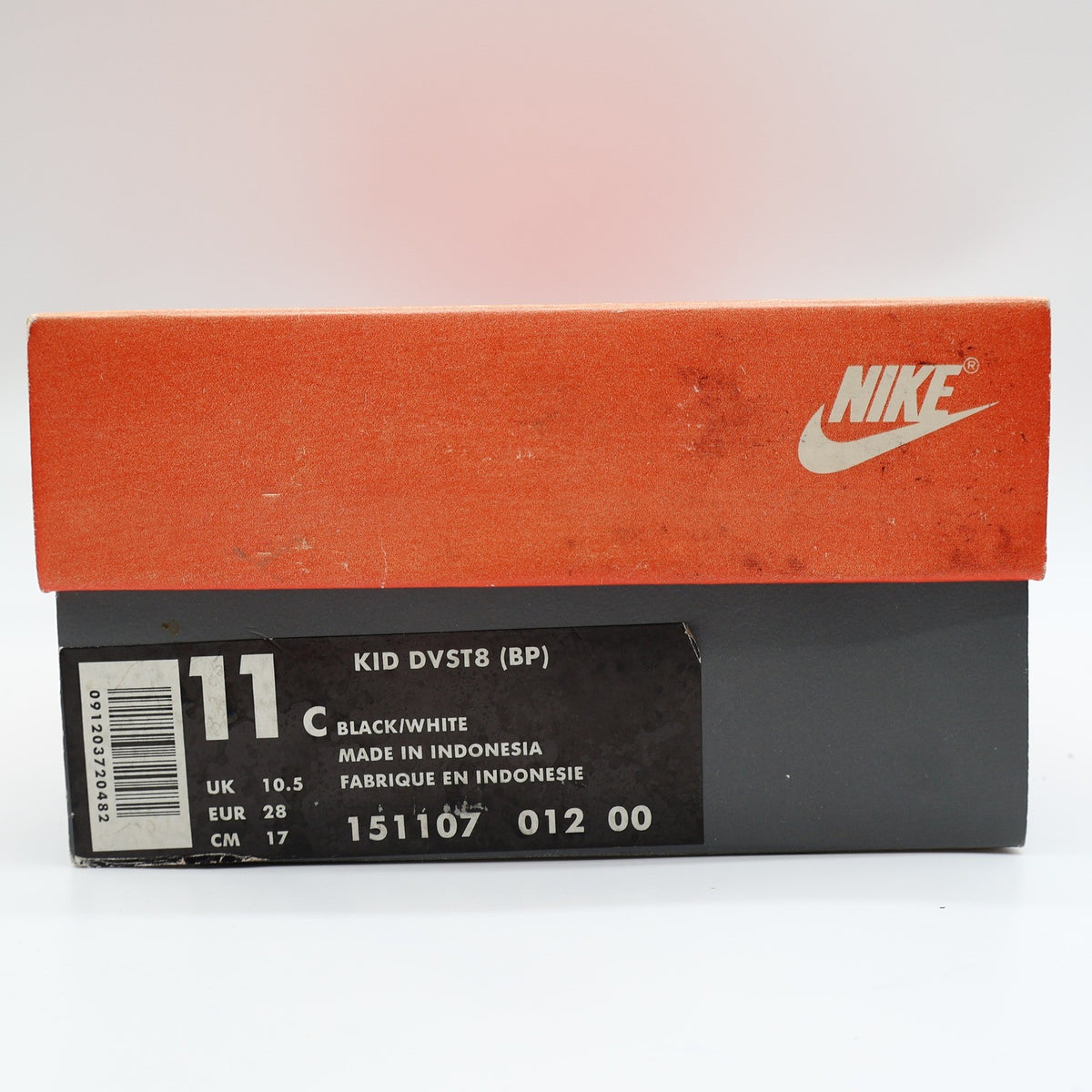 Nike Kid DVST8 BP Kids 11C Vintage 1995 Deadstock Black White Basketball Shoes