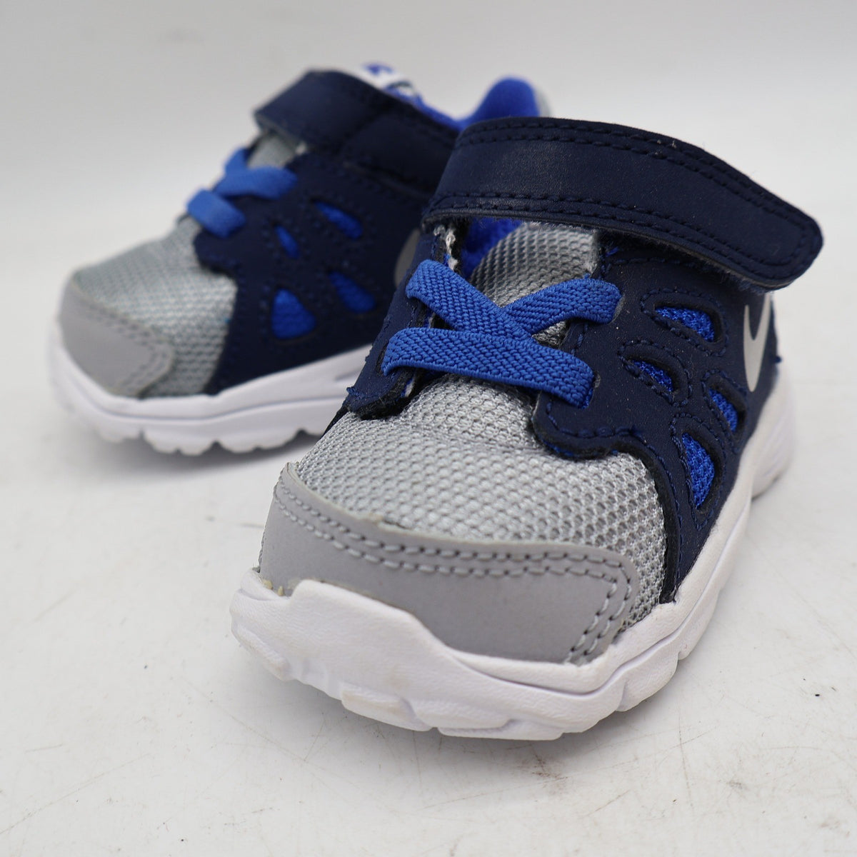 Nike Revolution 2 TDV Toddler 2C Wolf Grey Lyon Blue Mesh Running Shoes 2014 555084-018 – photo 5 of 17