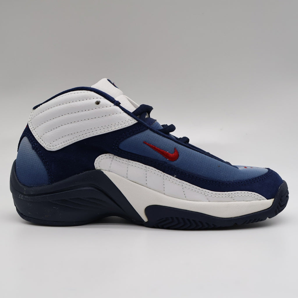 Nike Air Flight 00 GS Kids 5Y Vintage 2000 Deadstock White Navy Blue Basketball Shoes