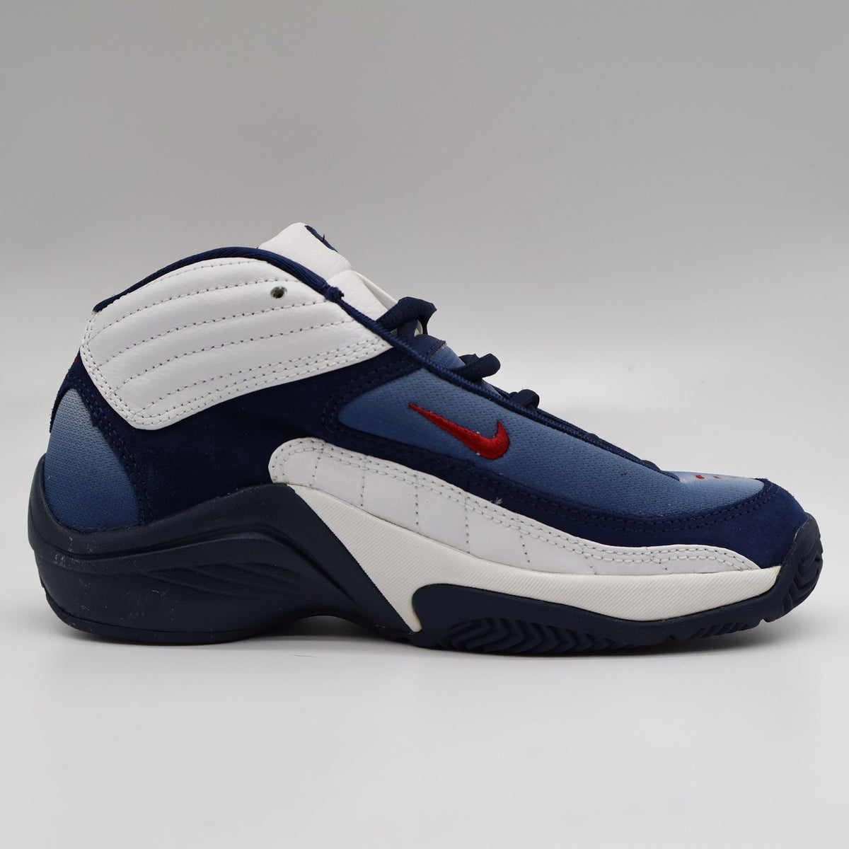 Nike Air Flight 00 GS Kids 5Y Vintage 2000 Deadstock White Navy Blue Basketball Shoes