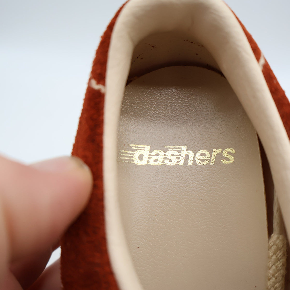 Dashers Vintage Kids 2C Rust Orange Suede Oxford Sneakers Gum Sole Deadstock 2304 – photo 14 of 17
