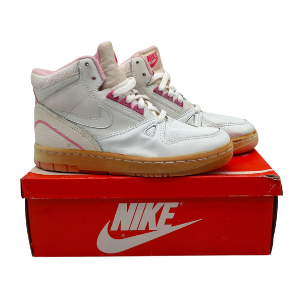 Nike Kiara II High Womens 6.5 Vintage 80s Deadstock White Shy Pink Leather Sneakers