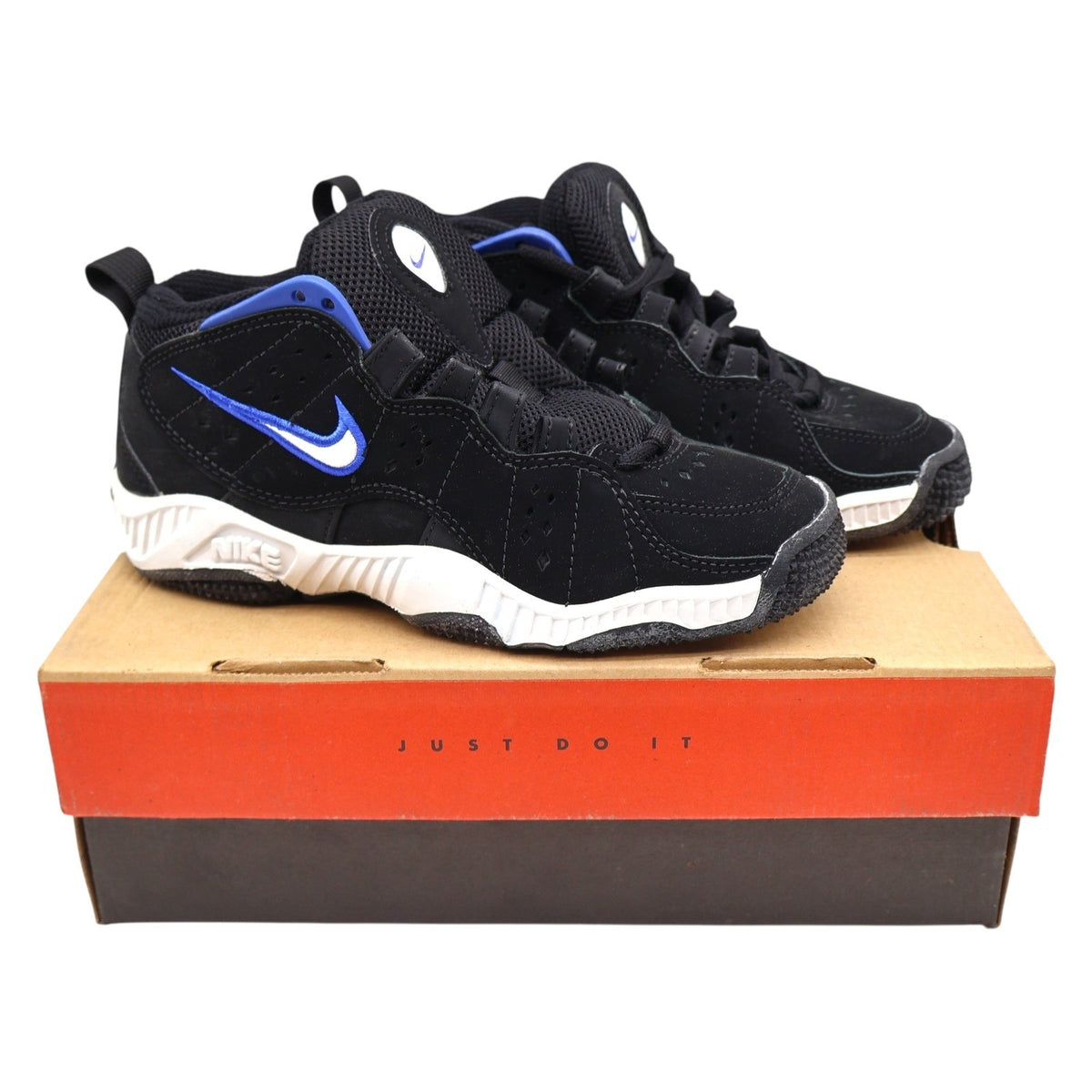 Nike Assert Force BG Kids 4Y Vintage 1998 deadstock Black Blue White Basketball Shoes