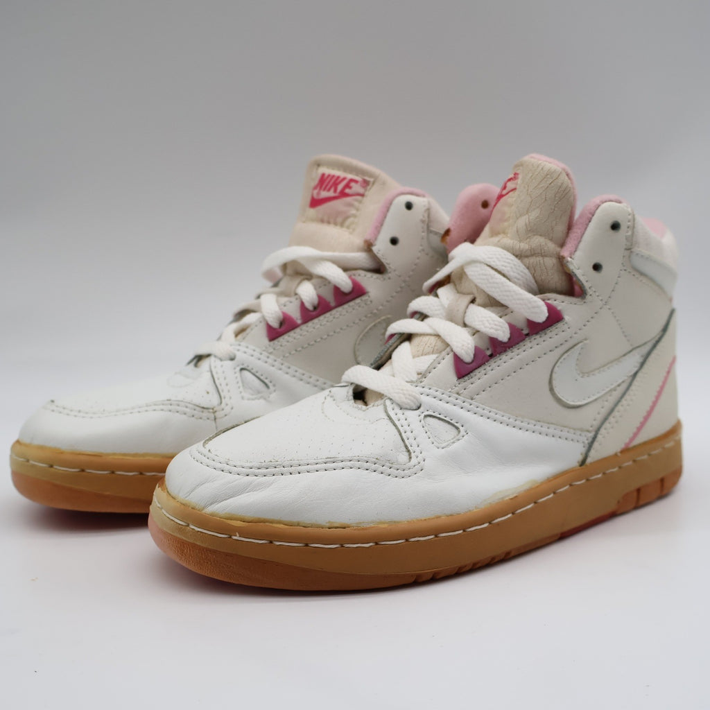 Nike Kiara II High Womens 6.5 Vintage 80s Deadstock White Shy Pink Leather Sneakers