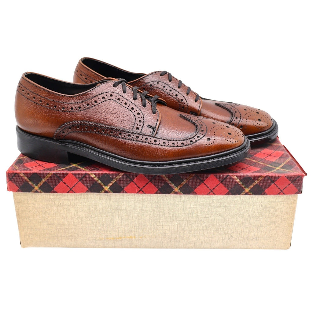 Sandy McGee Wingtip Brogue Oxford Mens 6.5 D Brown Leather Deadstock USA 297 Combo