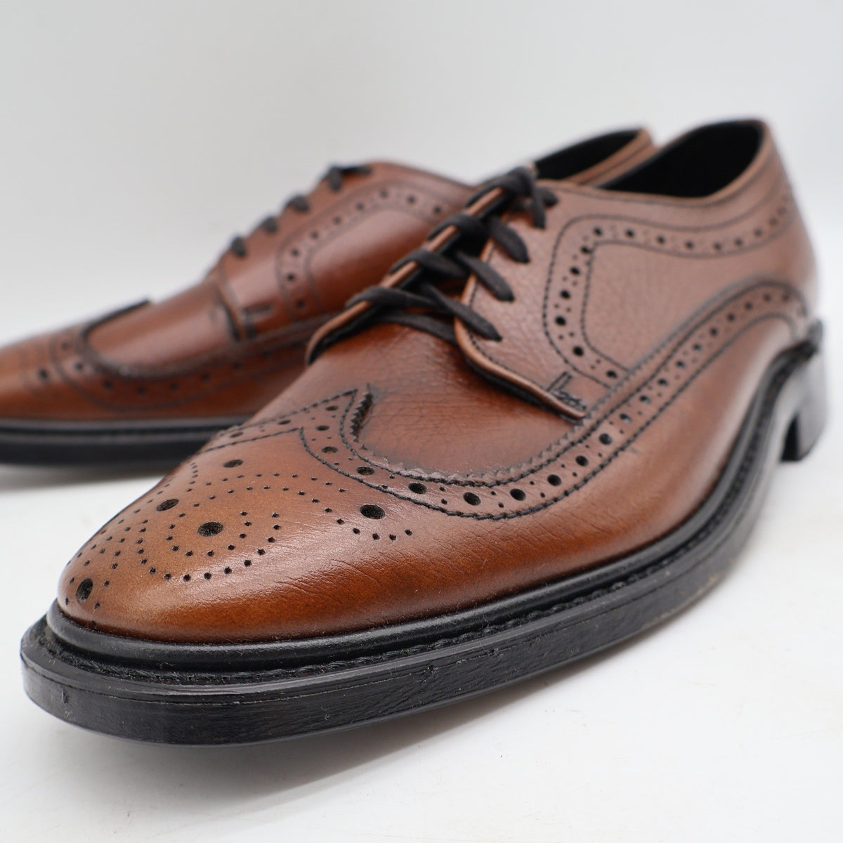 Sandy McGee Wingtip Brogue Oxford Mens 6.5 D Brown Leather Deadstock USA 297 Combo – photo 4 of 18