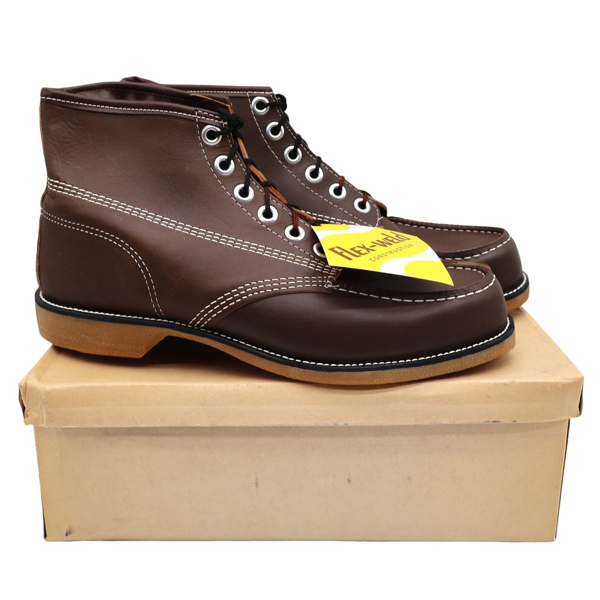 Cedar Crest Work Boots Mens 11 Wide Brown Leather Moc Toe USA Deadstock 16 1625