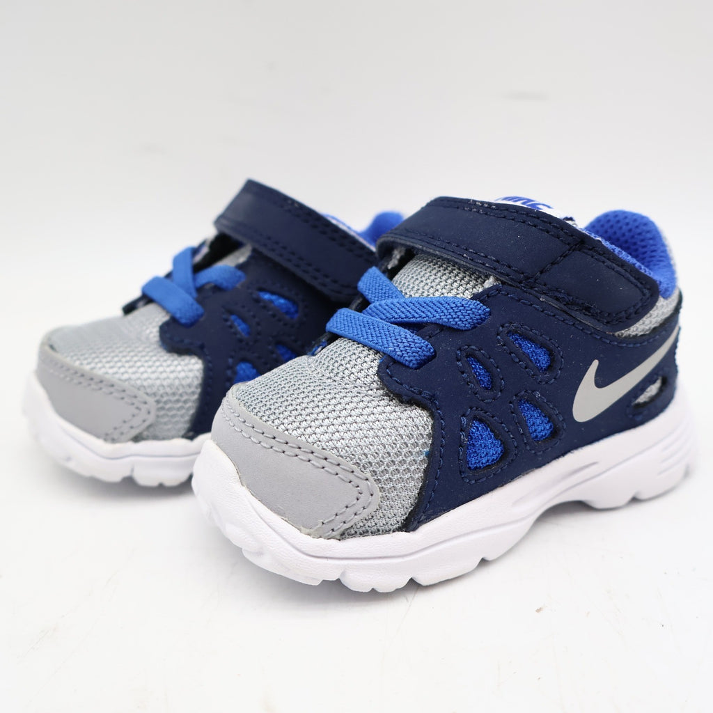 Nike Revolution 2 TDV Toddler 2C Wolf Grey Lyon Blue Mesh Running Shoes 2014 555084-018 – photo 4 of 17