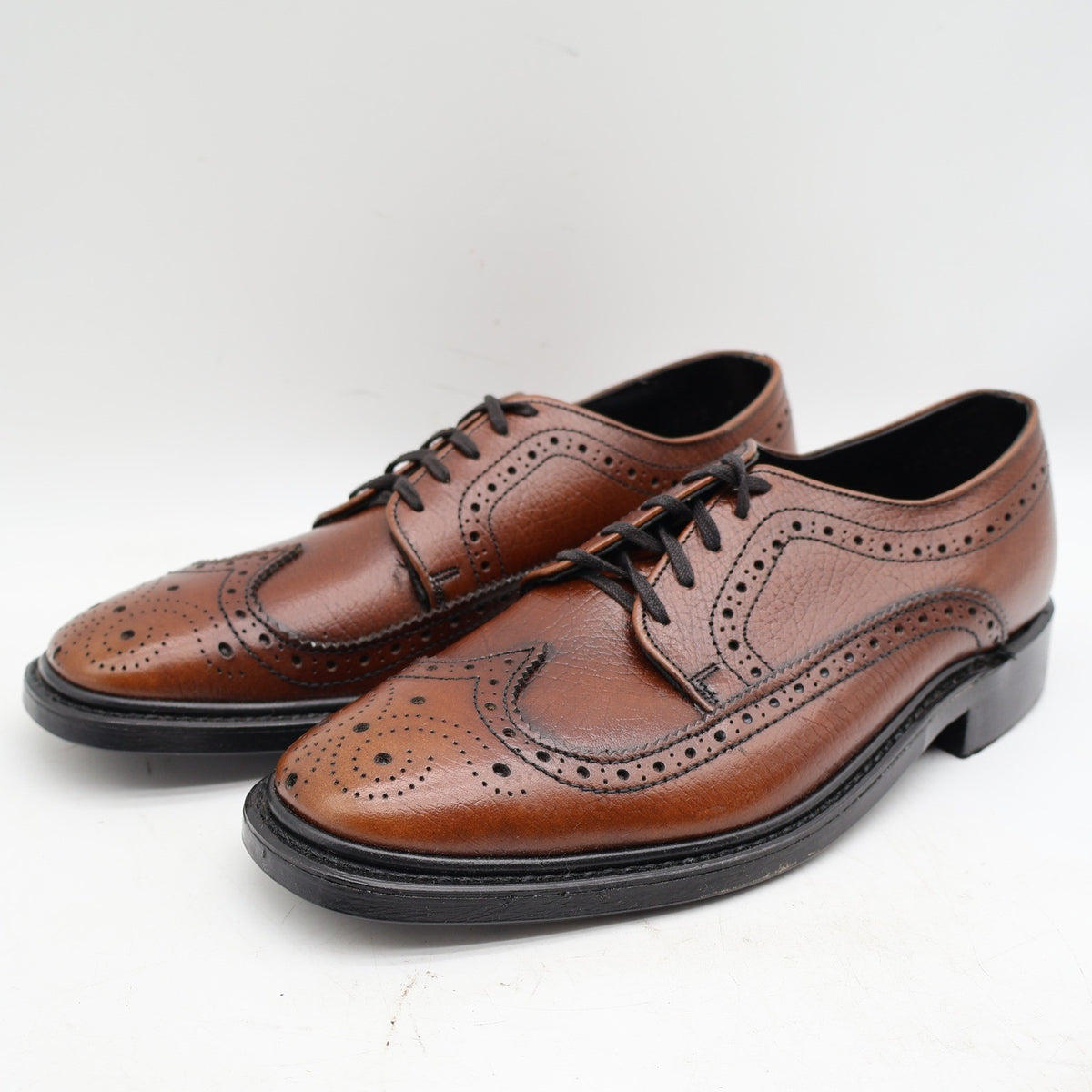 Sandy McGee Wingtip Brogue Oxford Mens 6.5 D Brown Leather Deadstock USA 297 Combo – photo 3 of 18