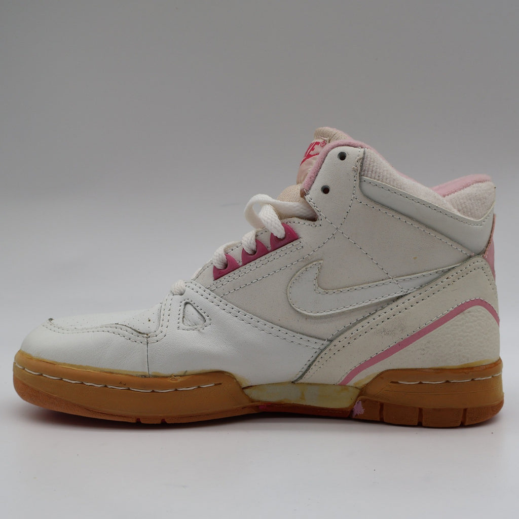 Nike Kiara II High Womens 6.5 Vintage 80s Deadstock White Shy Pink Leather Sneakers